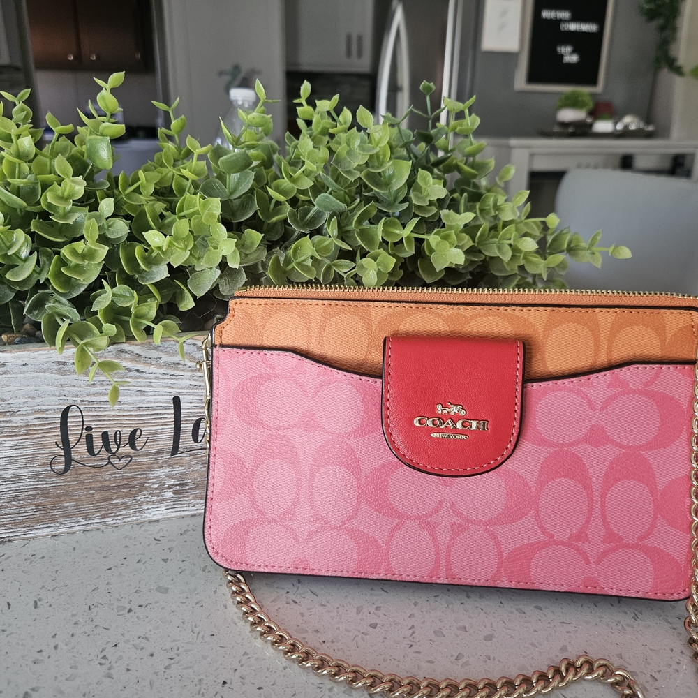 Coach Pink and Orange ShoulderBag